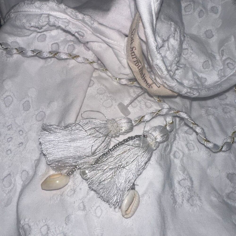 Soft Surroundings $89 Rhiannon Eyelet Peasant Top White PXL NWOT - Picture 8 of 8